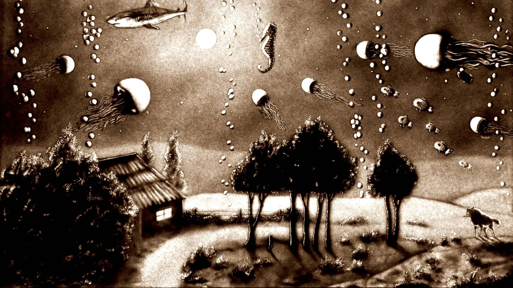 Atmospheric sand art background